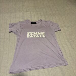 Reformation Femme Fatale Purple Tee